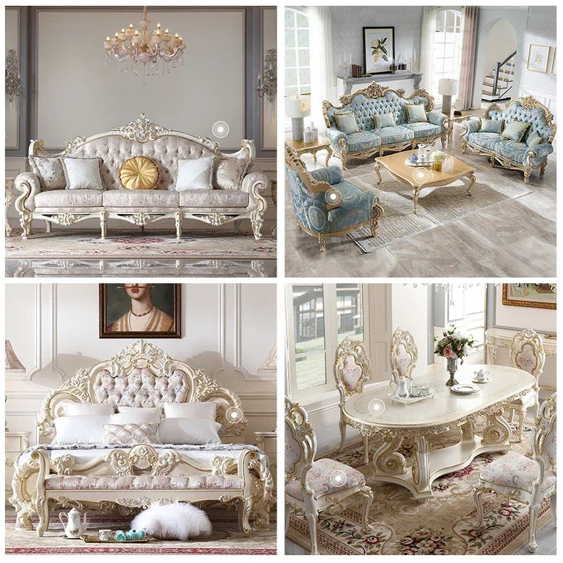 ssK178 A55 Palace French Rococo dining table and chair combination 1.9M European-style villa classical dining table luxury custo