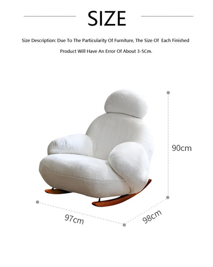 Simple Leisure Chair Great White Rocking Chair Living Room Small Sofa Hotel Club Leisure Chair Study Chair Living Room Chair