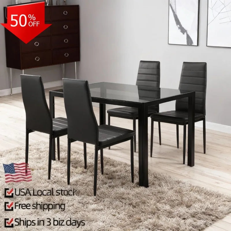 Modern Dining Table Set Chairs Modern Glass Top Dining Room Sets Kitchen Furniture Mesa De Jantar Dining Table and Chair Set