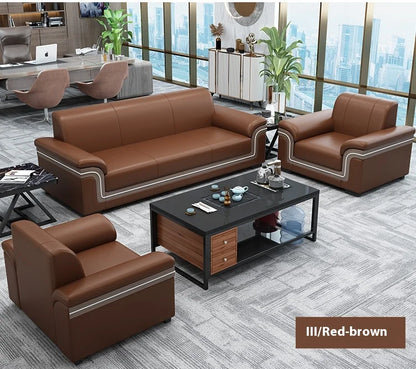 Simple Business Office Sofa Set Coffee Table Modern Luxury Reception Furniture for Three-Person Meetings Meeting Room Furniture