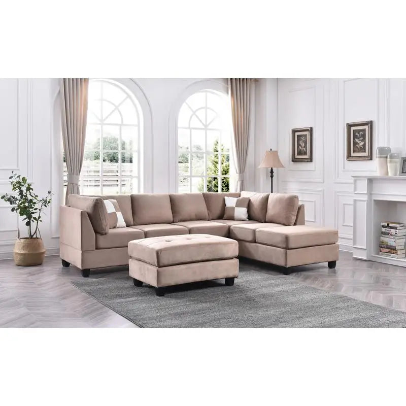 Mocha Sectional Sofa (3 Boxes) - Stylish and Comfortable Living Room Furniture
