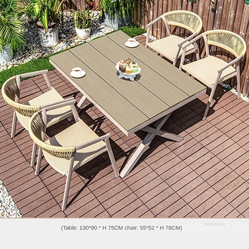 Outdoor Garden Furniture Sets Waterproof Open-air Balcony Aluminum Alloy Chair Outdoor Furniture Sets Courtyard Table and Chair