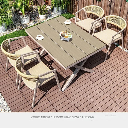 Outdoor Garden Furniture Sets Waterproof Open-air Balcony Aluminum Alloy Chair Outdoor Furniture Sets Courtyard Table and Chair