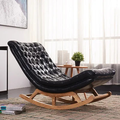 Nordic solid wood rocking chair adult elderly nap home recliner balcony bedroom living room free chair