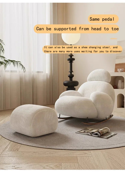 Nordic Modern Luxury Living Room Chairs Sofa  Rocking  Lounge Single Lazy Reclining Adult Bedroom Relax Magical Furniture