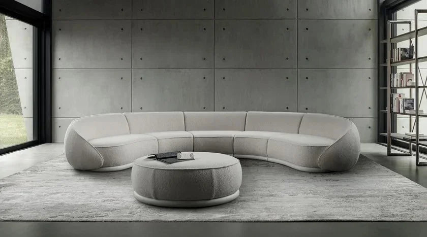 ss 8350  Italian Minimalist Modern Light Luxury Arc Semicircle Fabric French Sofa for Multi-User