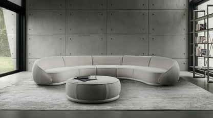 ss 8350  Italian Minimalist Modern Light Luxury Arc Semicircle Fabric French Sofa for Multi-User