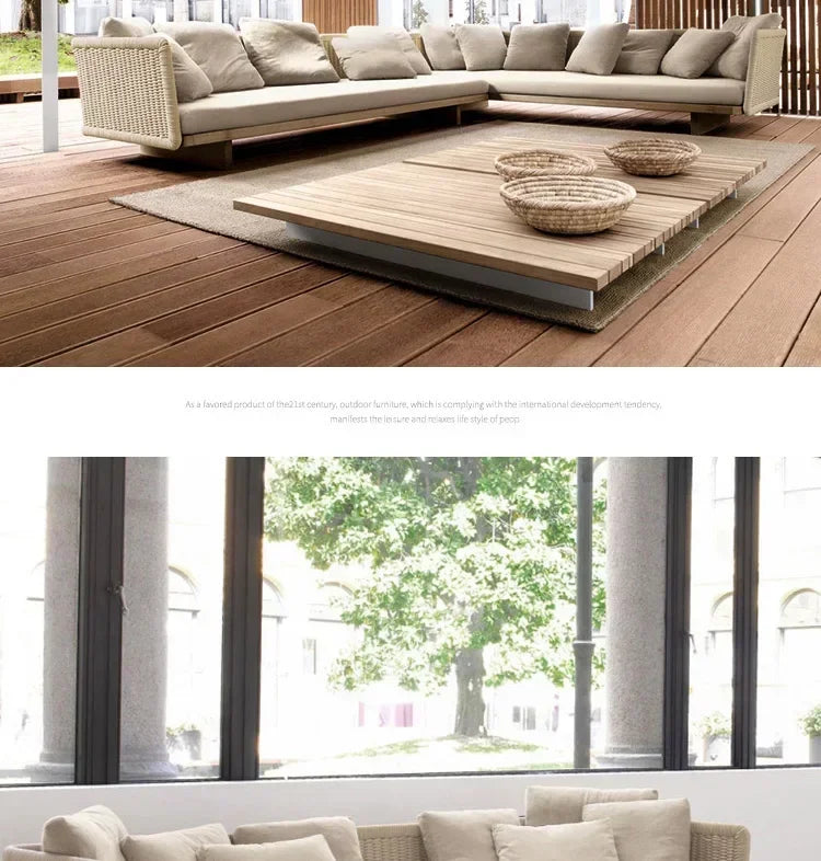 combination furniture Outdoor sofa, outdoor leisure terrace, patio, rattan sofa, teak villa, hotel, garden balcony