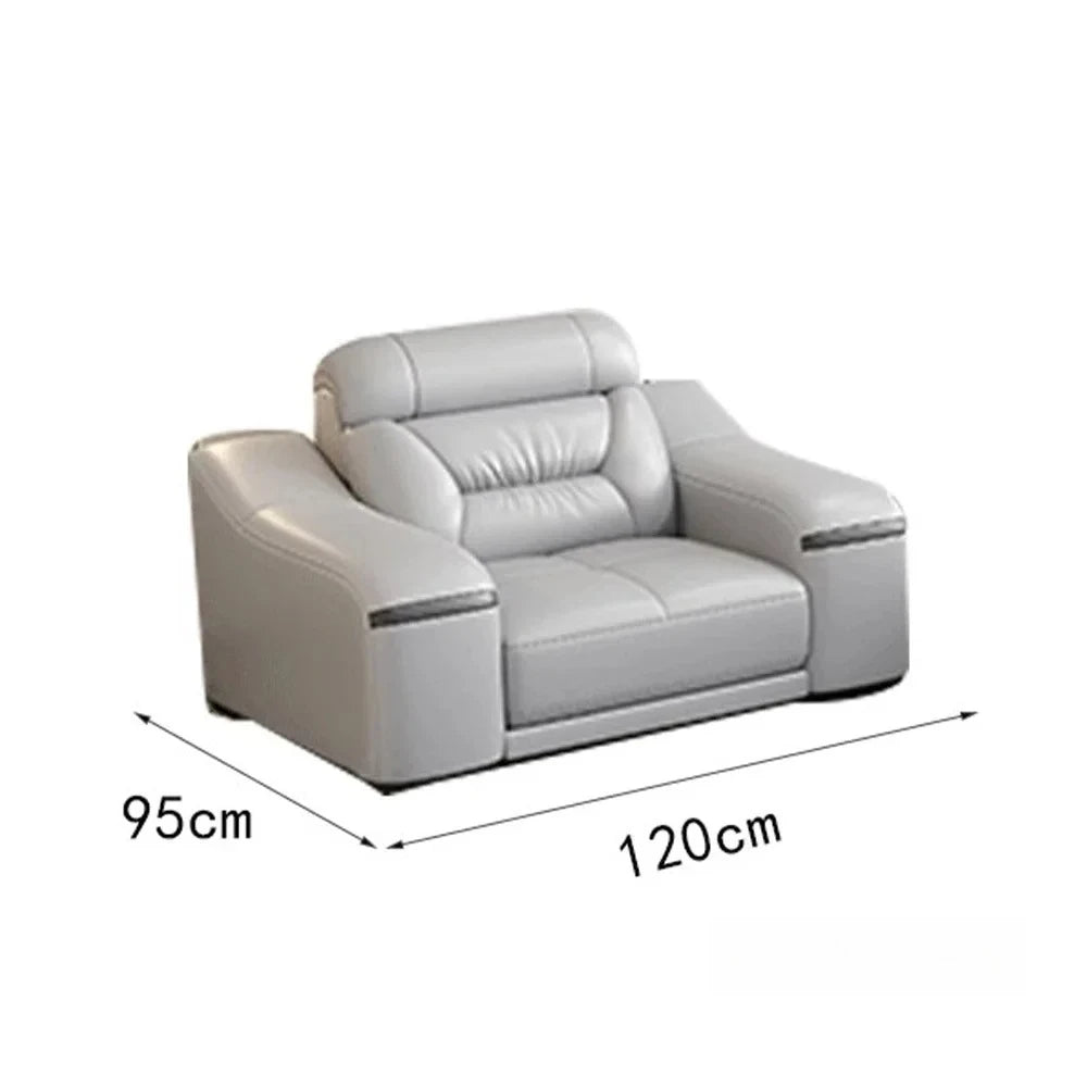 MINGDIBAO Genuine Leather Living Room Sofa Set Power Reclining Couch Electric Recliners with Stool Seating Room, Sofa Reclinable