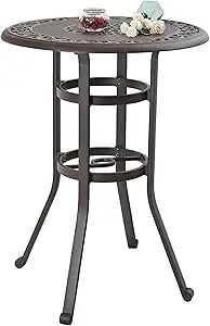 Sophia & William Cast Aluminum Patio Bar Chairs Set of 2, Bar Height Swivel Outdoor Bar Stools Chairs, Counter Height Outdoor Ba
