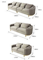 Modern Living Room Upholstery Velvet Sofa Set Tufted Designer Accent Golden  Luxury Office Reception Sofa Chair