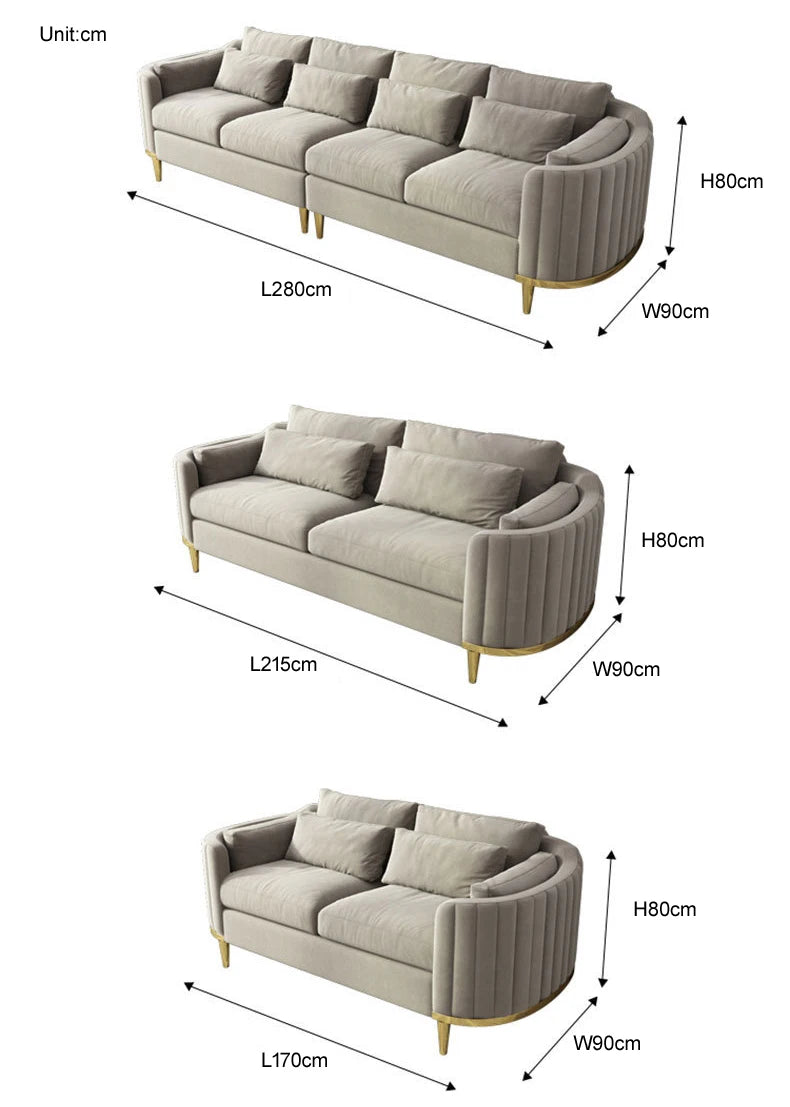 Modern Living Room Upholstery Velvet Sofa Set Tufted Designer Accent Golden  Luxury Office Reception Sofa Chair