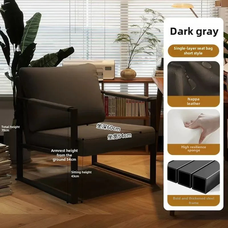 Single Casual Sofa Chair Iron Art Conference Office Negotiation Chair Desk Learning Computer Chair Sofa Chair