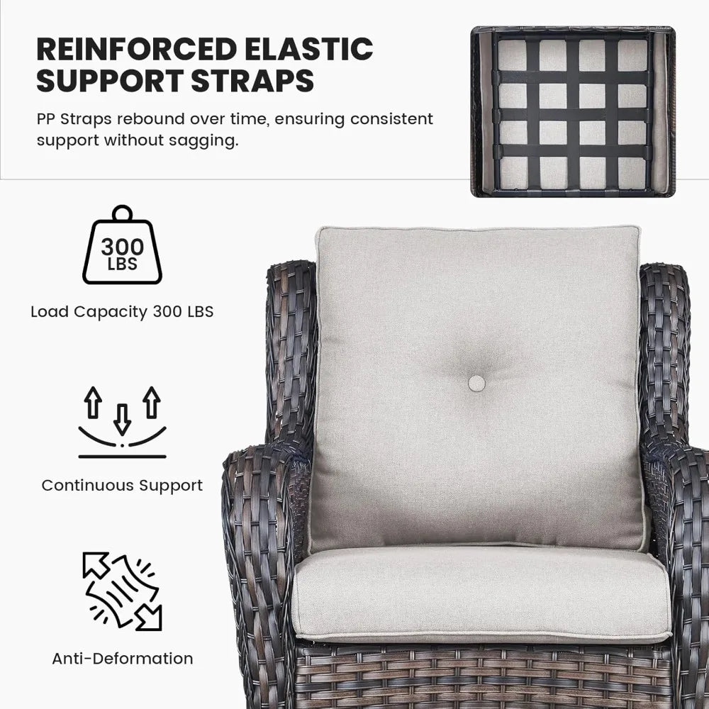 outdoor patio furniture set: 4-piece wicker loveseat, sofa, and chairs with coffee table