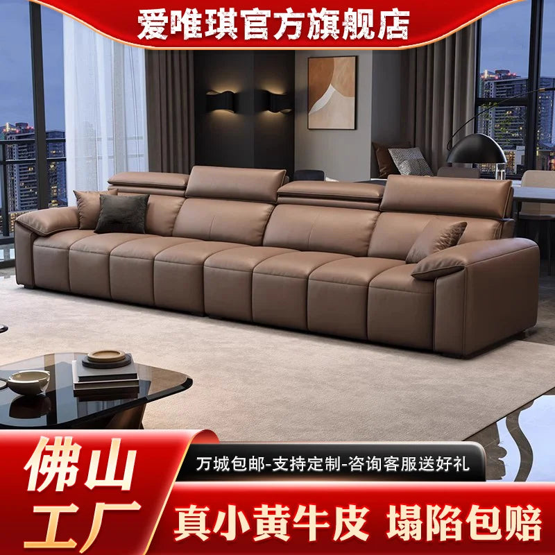 custom. [9633 People Favorited] Aiweiqi Simple Modern Genuine Leather Sofa Living Room, Suitable Large and Small Spaces,