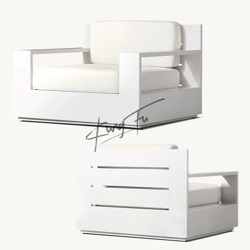 Modern Outdoor Furniture Luxury All-Weather Backyard Hotel Terrace Aluminum Alloy Garden Sofa