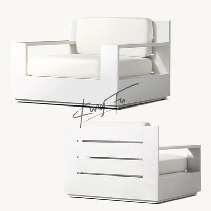 Modern Outdoor Furniture Luxury All-Weather Backyard Hotel Terrace Aluminum Alloy Garden Sofa