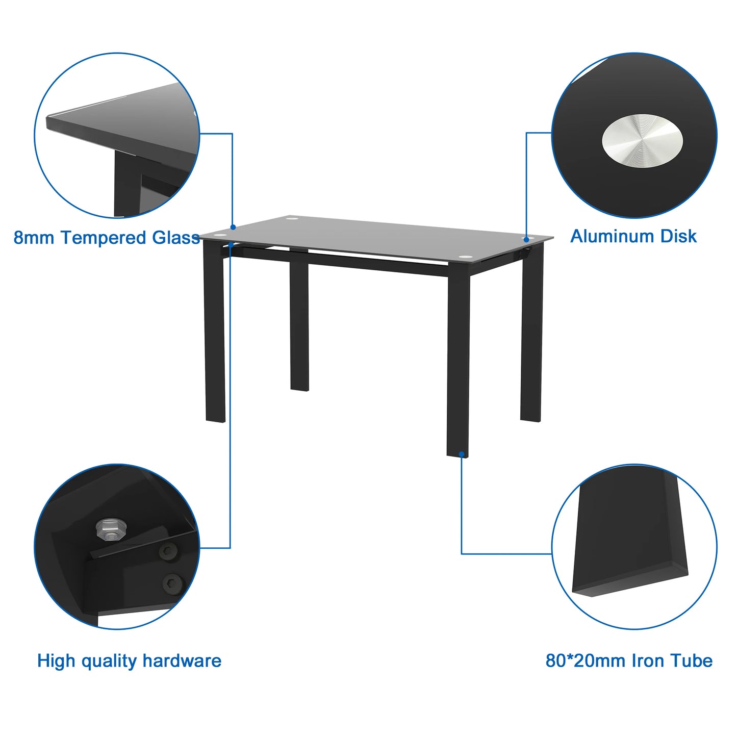 New Black Dining Table and Chairs,  Table Set 4 Seater, Table Set, Modern  Table,  Room Furniture