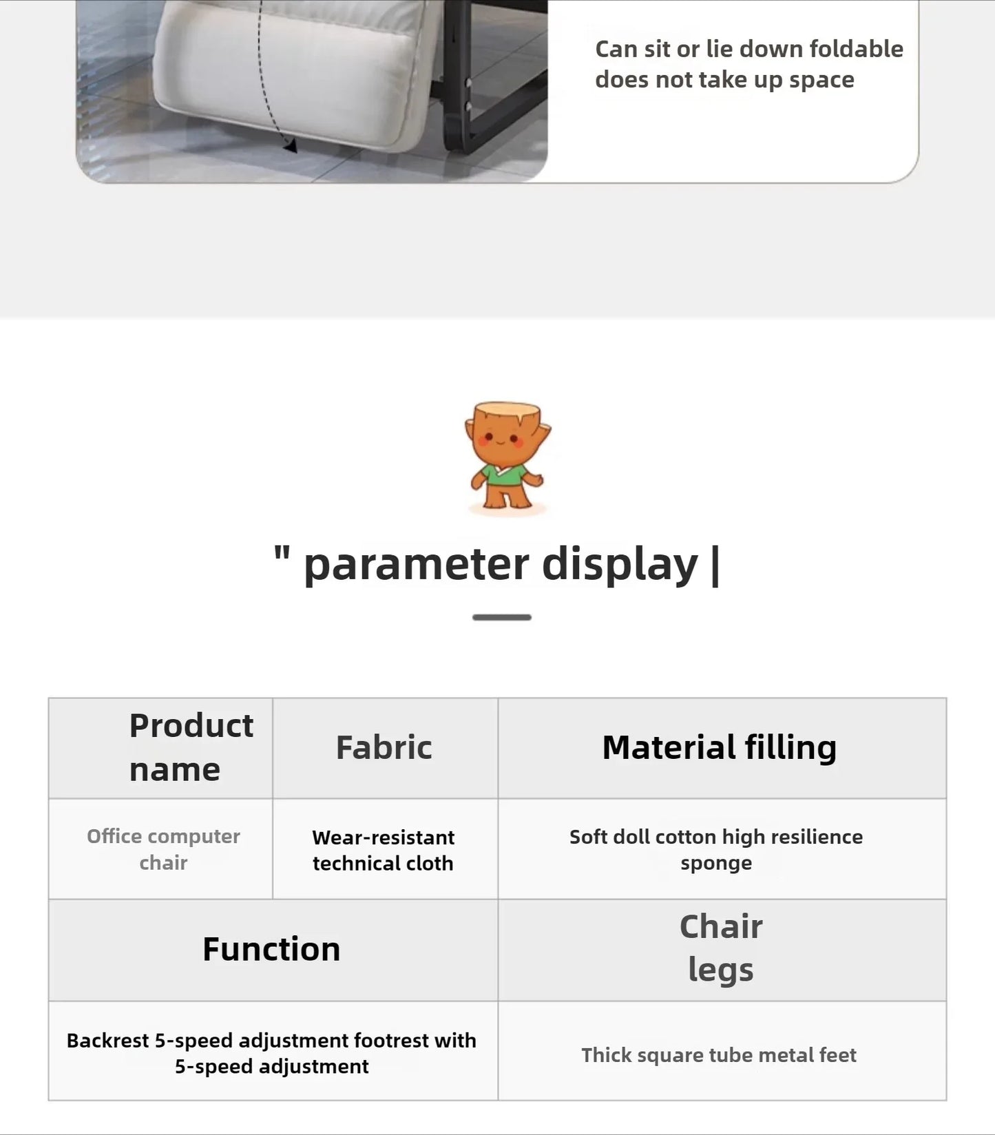 Reclining chair office lunch break folding chair computer chair can sit and lie down dual-purpose lazy sofa chair with backrest