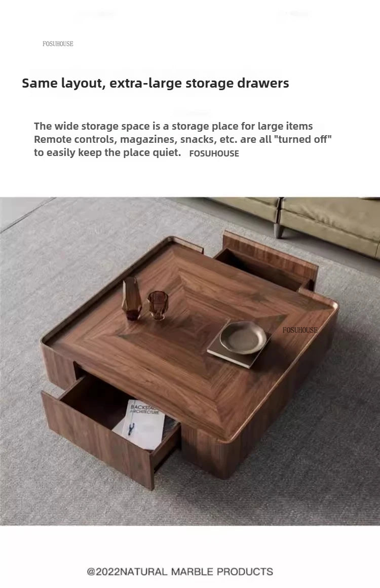 Nordic Solid Wood Coffee Tables Modern Coffee Tables for Living Room Furniture Design Sofa Side Tea Tables Organizer Drawers