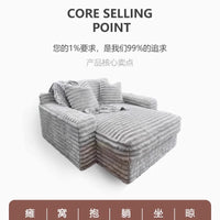 Nordic Sofabed Vacuum Compression Sofa Bed Modern Simple Lazy Sofa Bed  Thick Strip Velvet Large Sofa Bed Living Room Furniture