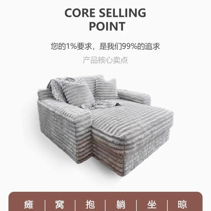 Nordic Sofabed Vacuum Compression Sofa Bed Modern Simple Lazy Sofa Bed  Thick Strip Velvet Large Sofa Bed Living Room Furniture
