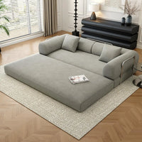 78.8" Modular Sofa Bed - 4-in-1 Convertible Design with Corduroy Fabric and High Density Sponge, Removable Cover, Customized