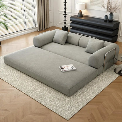 78.8" Modular Sofa Bed - 4-in-1 Convertible Design with Corduroy Fabric and High Density Sponge, Removable Cover, Customized