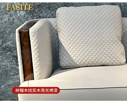 Italian light luxury leather sofa combination