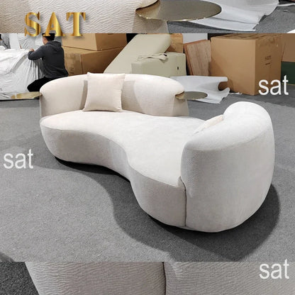 #Nordic modern hotel apartment living room clothing store beauty salon Lamb velvet creative cloth art minimalist sofa 3seats