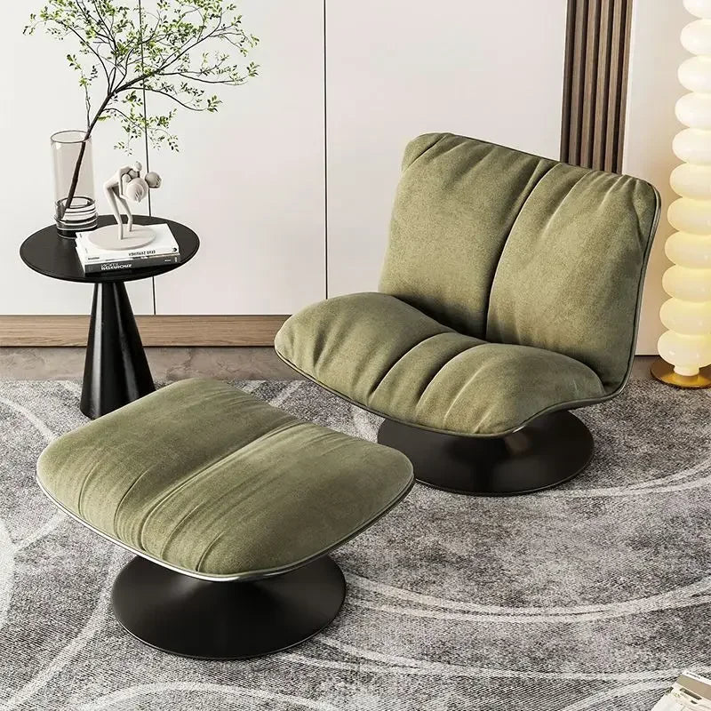 Suede single lounge chair living room bedroom designer minimalist swivel  modern light luxury lazy sofa