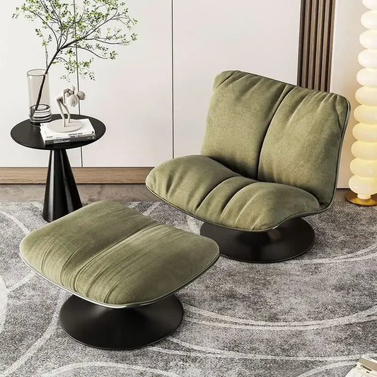 Suede single lounge chair living room bedroom designer minimalist swivel  modern light luxury lazy sofa