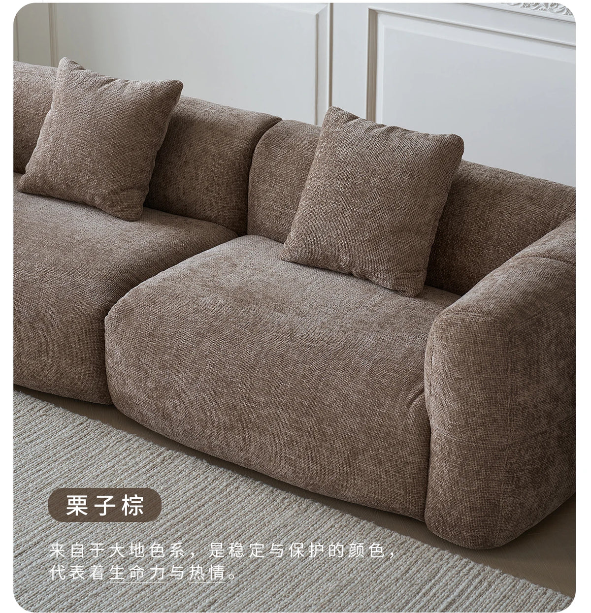 Large Retro Lounge Lazy Sofa Modern Chenille Apartment Living Room Cream Tofu Blocks Style Fabric Armchairs Home Furniture