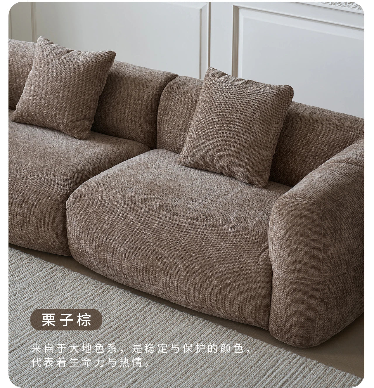 Large Retro Lounge Lazy Sofa Modern Chenille Apartment Living Room Cream Tofu Blocks Style Fabric Armchairs Home Furniture
