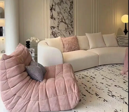 Lazy sofa, togo caterpillar sofa, light luxury, simple Internet celebrity creative chair, suede freehand space recliner
