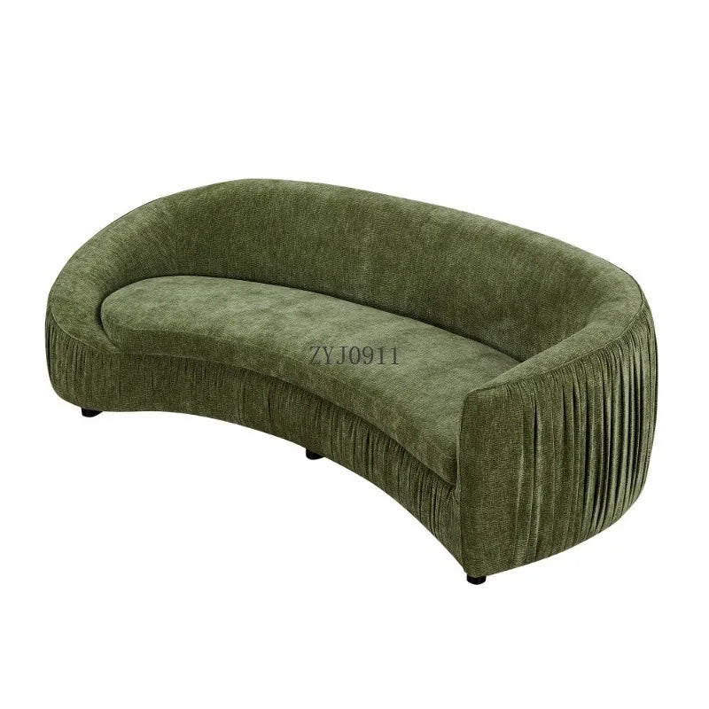 92.13 modern design curved sofa living room sofa, upholstered fabric 4-seat sofa