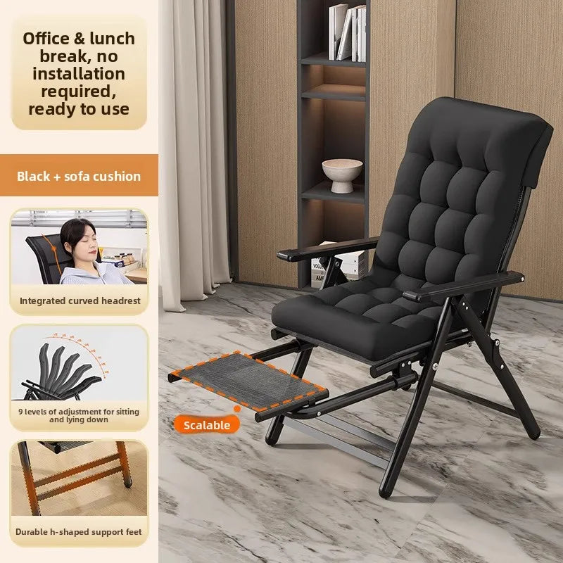 recliner lunch break folding office chair nap can lie down dual-purpose backrest computer chair couch