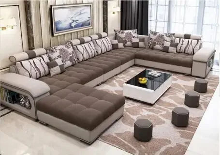 -furniture 7 seater living room  sectional big latex sofa