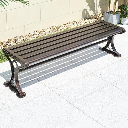 Factory Wholesale Street Park Bench Customized Metal Garden Bus Stops Bench Cast Aluminum Patio Garden Outdoor Bench