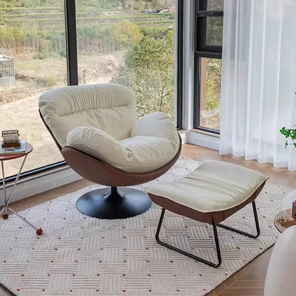 Modern Luxury Rotating Single Sofa Chair Lounge Chair Lazy Recliner Living Room Seat Lounge Bedroom 360 Degree Leather Designer