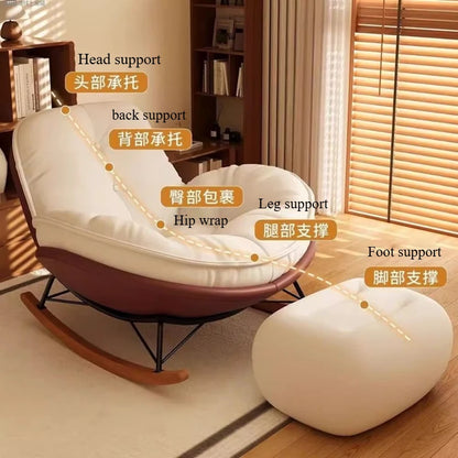 Home Leisure Chair,Living Room Honeycomb Lazy Leisure Rocking Chair,Recliner Chairs Simple Penguin Rocking Chair,Balcony Sofa