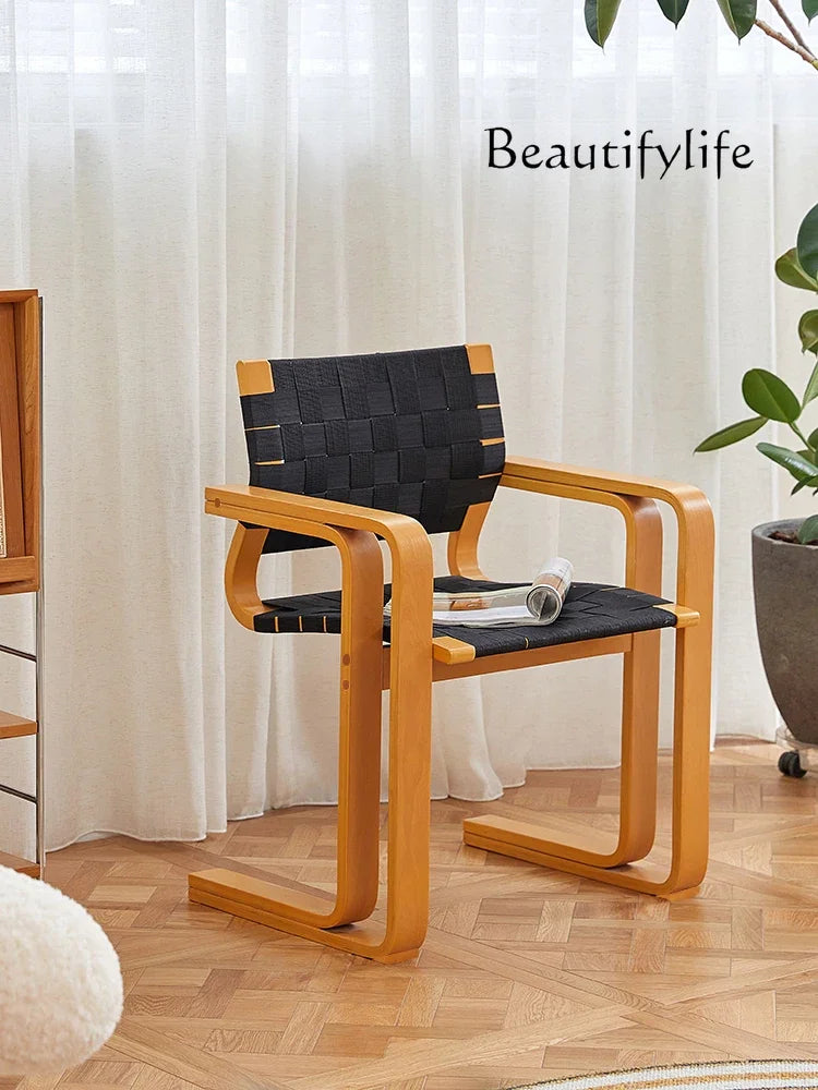BJ Home Creative Personality Design Medieval Dining Chair Solid Wood Armrest Back Chair Simple Desk Chair