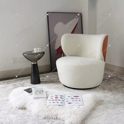 Luxury Hotel Furniture Living Room Single Sofa Fabric Leather Chair Home Wooden Frame High Back Leisure Chair