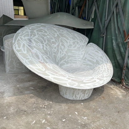Minimalist designer fiberglass special-shaped calla lily flower chair model room living room lobby reception leisure sofa