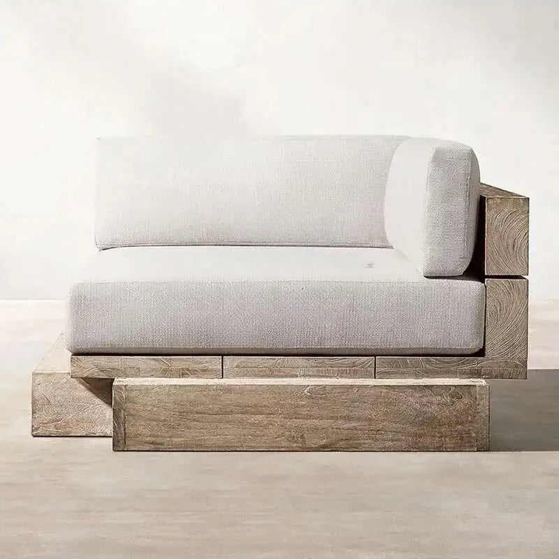 Japanese Style Waterproof and Sunscreen Garden Sofa, Minimalist Designer, Modern Garden Sofa, Artistic Outdoor Furniture, Divano