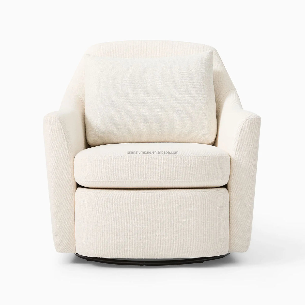 Hot Selling Modern White Fabric Lounge Chair Style Swivel Arm Living Room Single Sofa Chairs