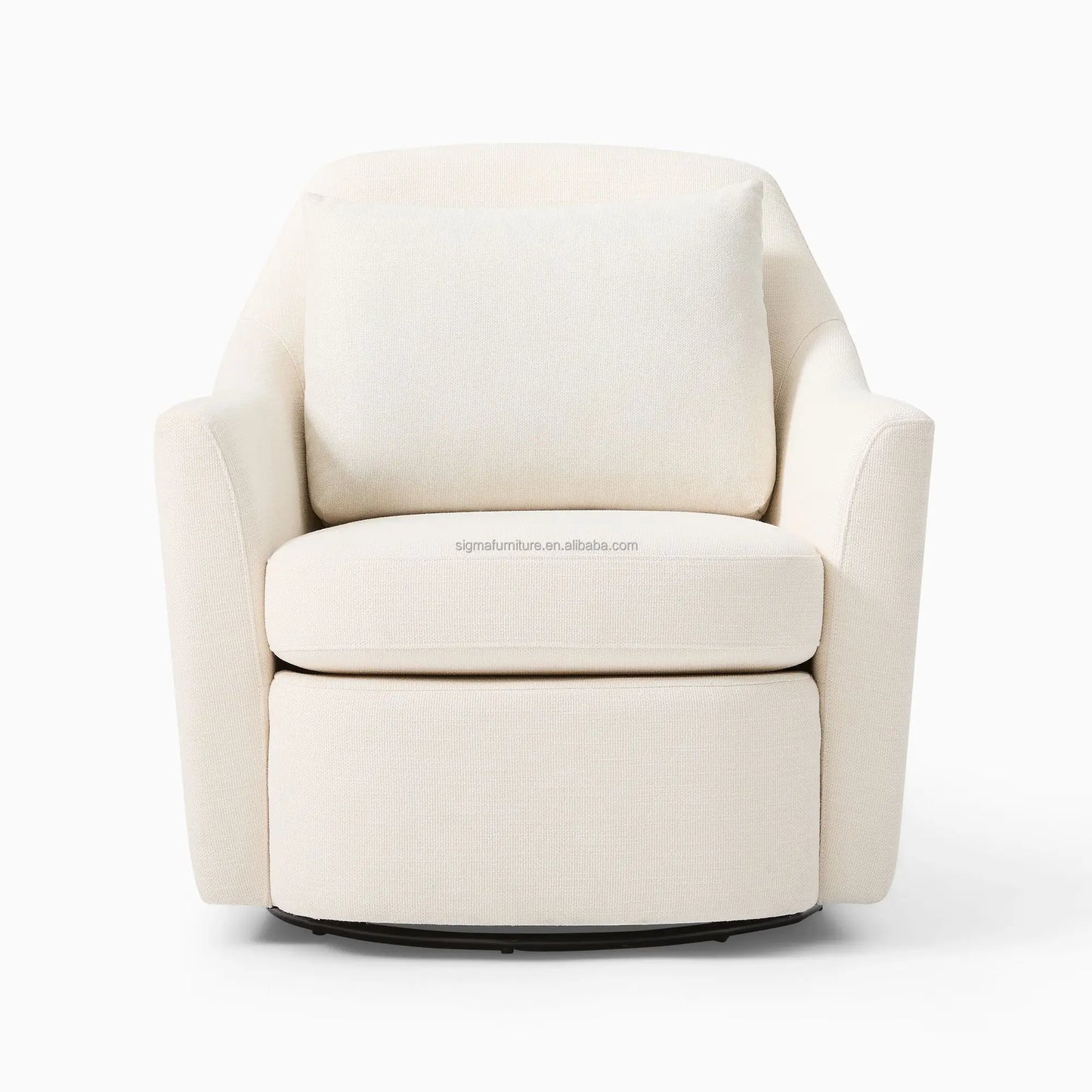 Hot Selling Modern White Fabric Lounge Chair Style Swivel Arm Living Room Single Sofa Chairs