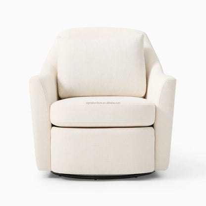 Hot Selling Modern White Fabric Lounge Chair Style Swivel Arm Living Room Single Sofa Chairs