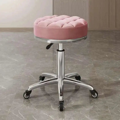 Barber Nail Salon Chair Swivel Wheels Rotating Salon Hair Stylist Barbershop Equipment Furniture Professional Rolling Silla