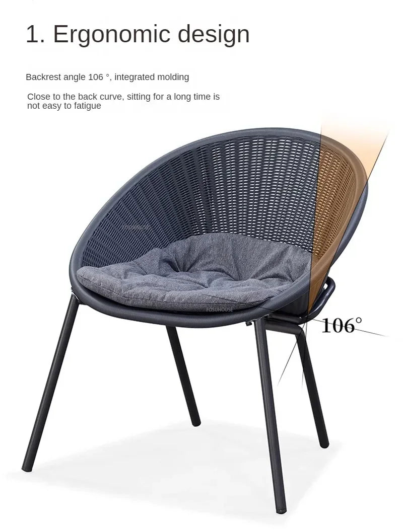 Outdoor Rattan Chair Garden Furniture Set Household Outdoor Balcony Leisure Table and Chair Three-piece Set Mini Coffee Table